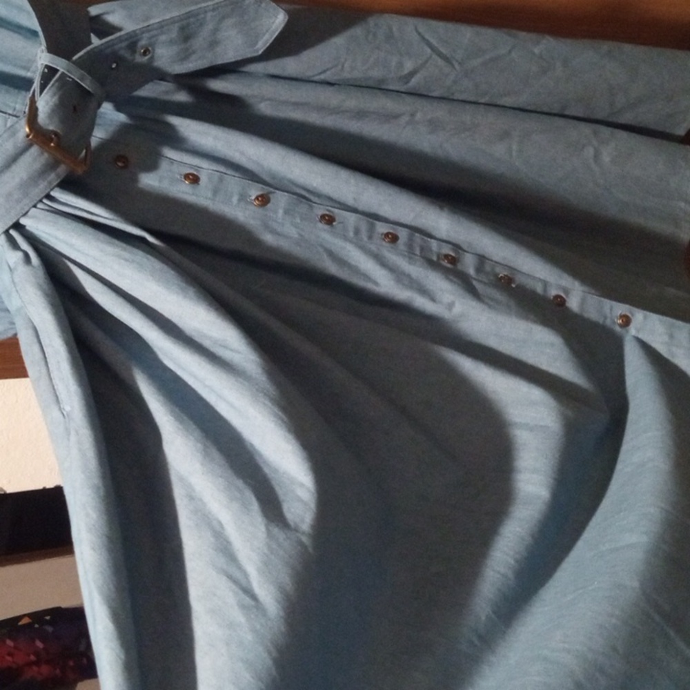 Gorgeous!!! Denim Dress Western Vibe Eyelet Yoke Together Brand M - Picture 8 of 15
